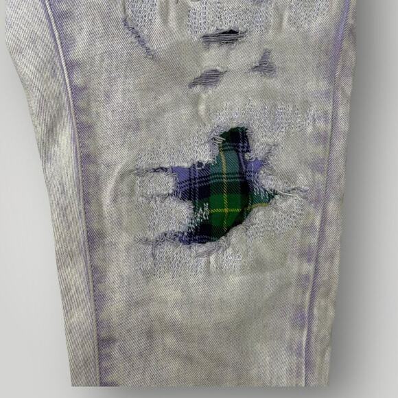 PURPLE BRAND Patch Repair Low Rise Jeans 'White' sz 28 L32 - Picture 6 of 14